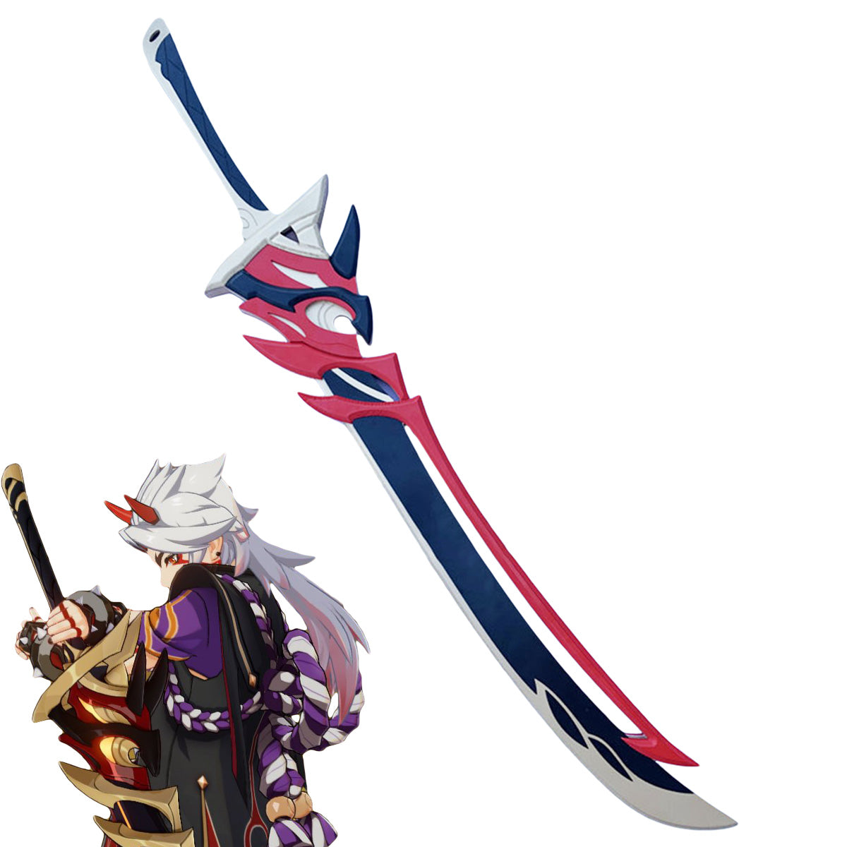 Genshin Impact Arataki Itto Redhorn Stonethresher Sword Cosplay Weapon Prop Prop - Tophatter Daily Deals